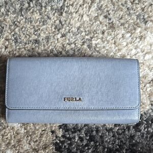 Furla Light Blue Saffiano Leather Continental Wallet